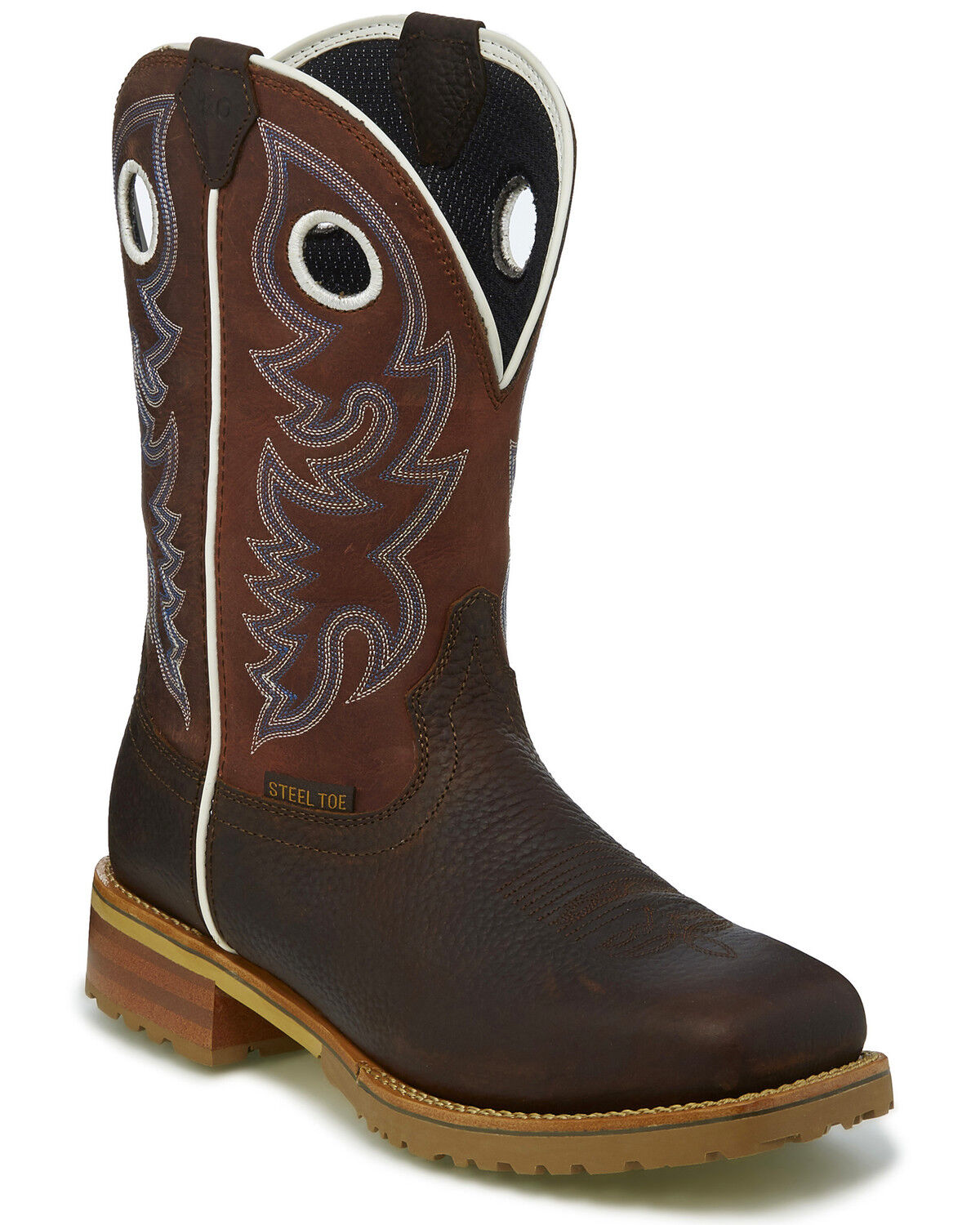 Image #1 - Justin Men's Marshal Western Work Boots - Steel Toe, , hi-res