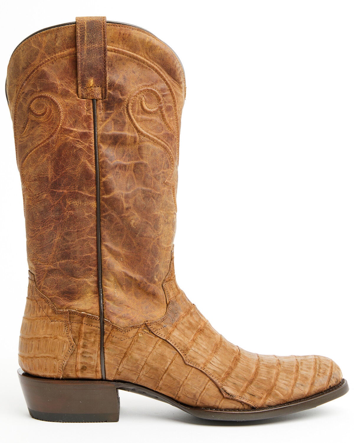 Image #2 - Dan Post Men's Exotic Caiman Makara Tall Western Boots - Round Toe, Brown, hi-res