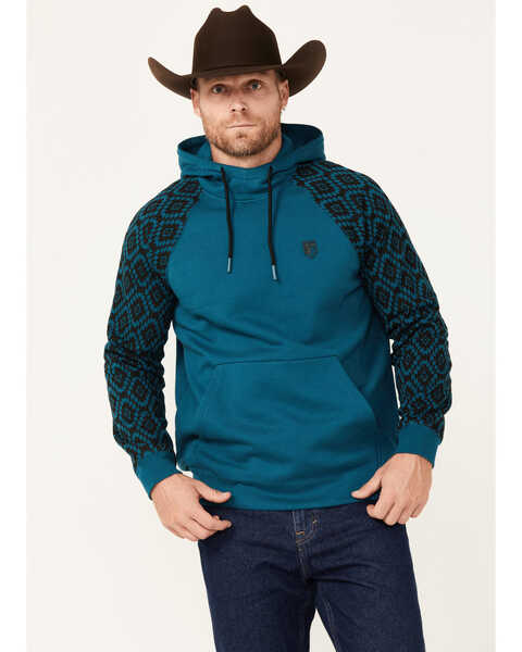 RANK 45® Men's Westgrove Hooded Sweatshirt, Medium Blue, hi-res