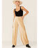 Image #2 - Sadie & Sage Women's Angelic Pleated Velvet Wide Leg Pant , Gold, hi-res