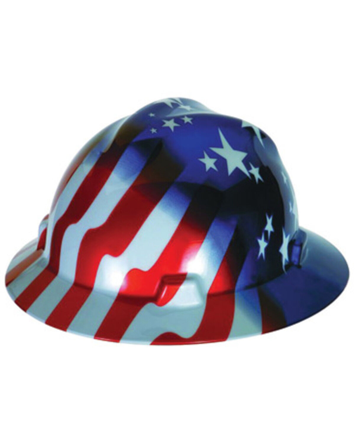 Image #1 - MSA Men's Stars & Stripes Full Brim Cap Style Hard Hat, Multi, hi-res