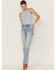 Image #4 - Cleo + Wolf Women's Easy Ribbed Layering Tank Top, Steel Blue, hi-res