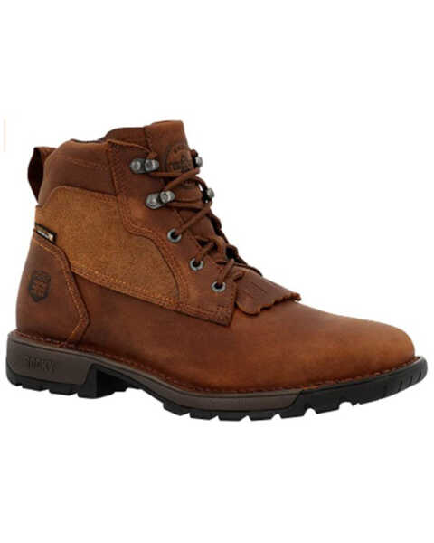 Image #1 - Rocky Men's Legacy 32 Lace-Up Waterproof Soft Work Boots - Broad Square Toe , Brown, hi-res