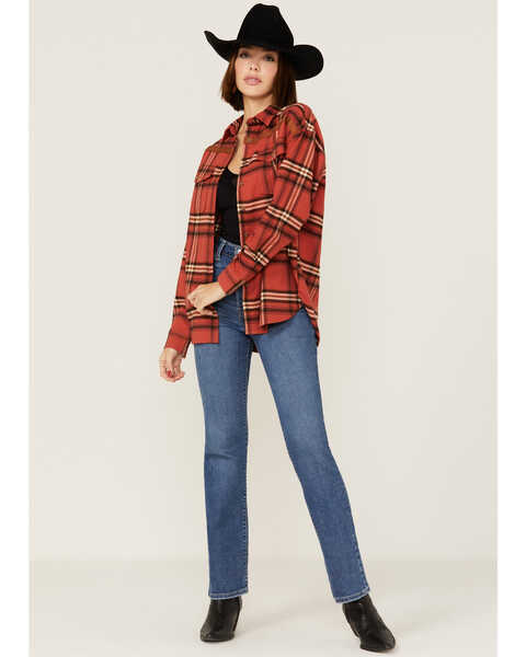 Image #4 - Cleo + Wolf Women's Cozy Spring Flannel , Brick Red, hi-res
