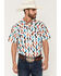 Image #1 - RANK 45&reg; Men's Zig Zag Southwestern Stripe Print Rodeo Tech 2.0 Short Sleeve Snap Stretch Western Shirt, Blue, hi-res