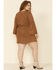 Flying Tomato Women's Camel Faux Suede Bell Sleeve Dress - Plus , Camel, hi-res