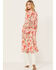 Image #4 - Flying Tomato Women's Floral Print Long Sleeve Midi Dress, Pink, hi-res