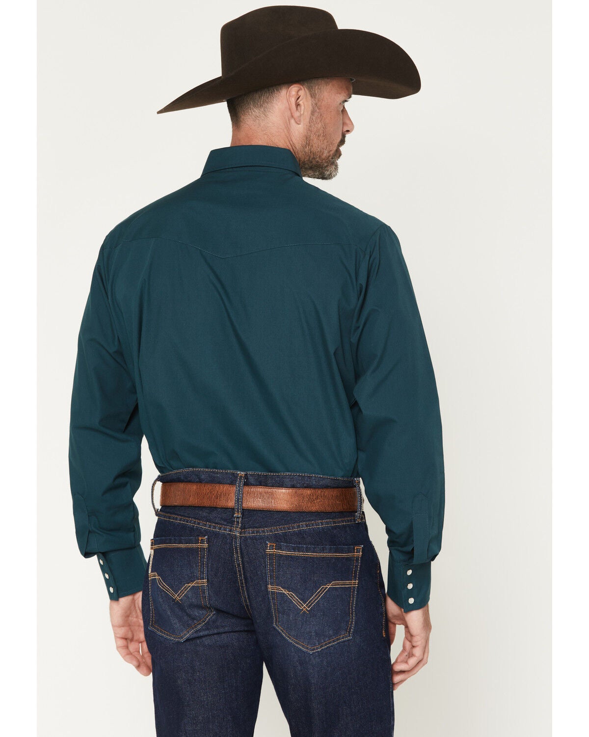 Image #4 - Ely Walker Men's Solid Long Sleeve Pearl Snap Western Shirt - Tall, , hi-res