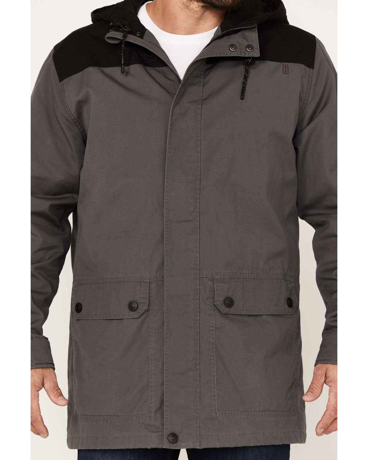 Image #3 - Brothers and Sons Men's Cruiser Waxed Canvas Hooded Jacket, Charcoal, hi-res
