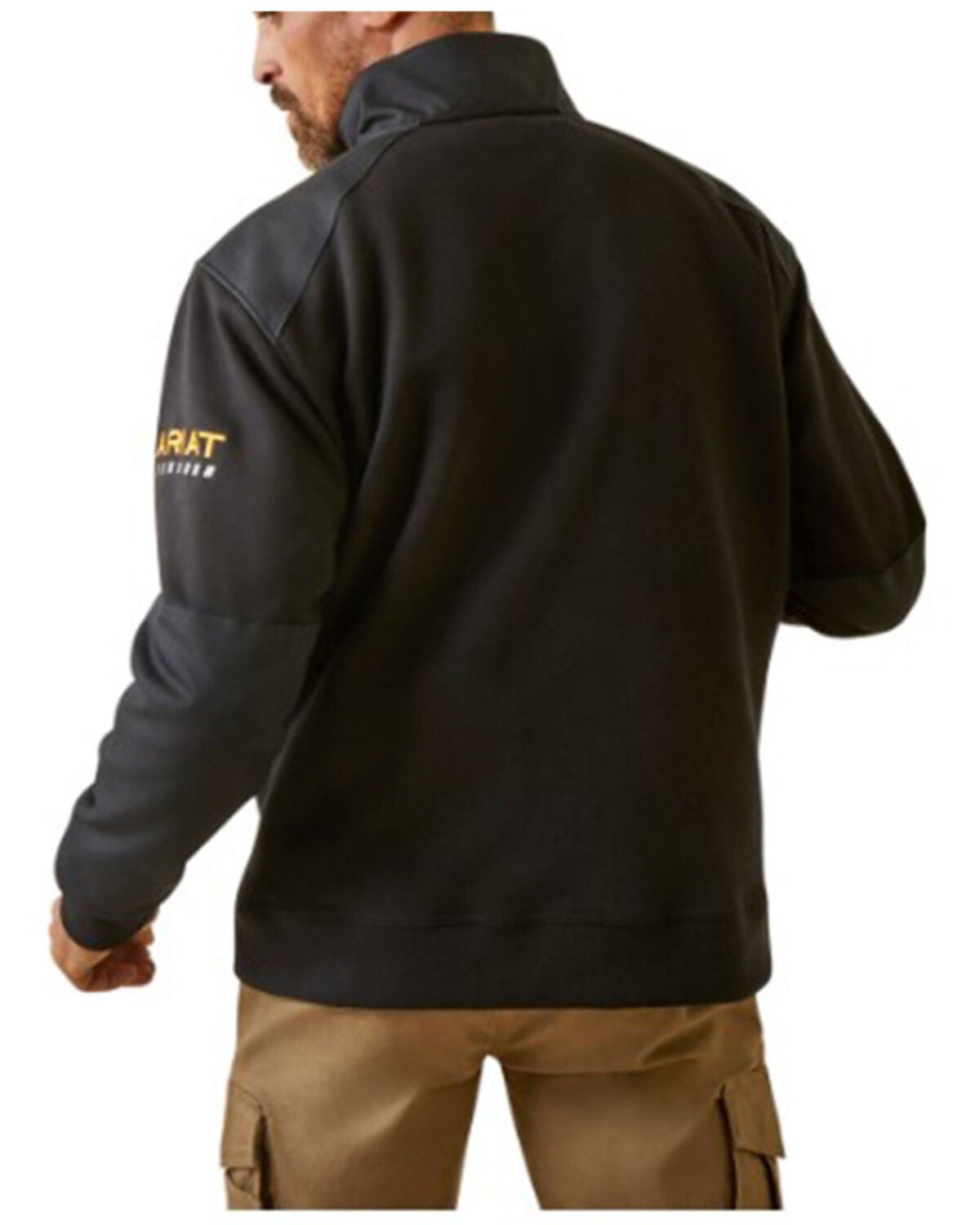Image #2 - Ariat Men's Rebar Workman 1/4 Zip Up Work Sweatshirt, Black, hi-res