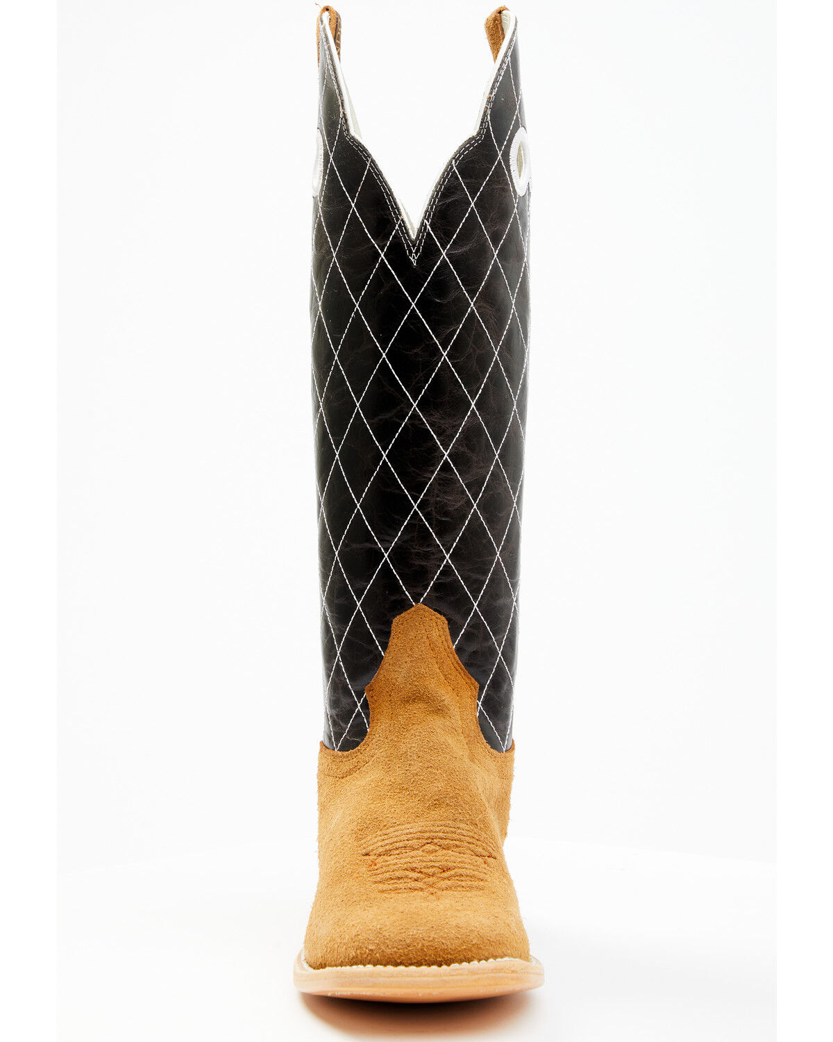 Image #4 - Hondo Boots Men's Roughout Western Boots - Broad Square Toe, Brown, hi-res