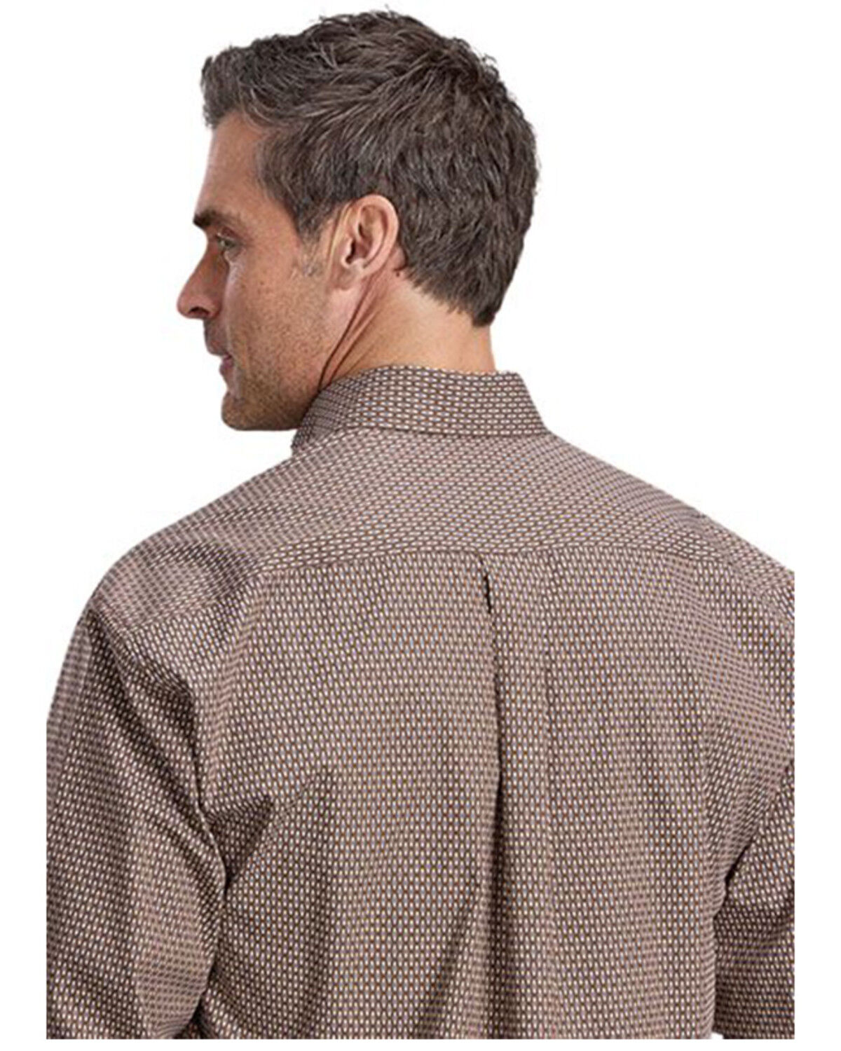 Image #2 - Stetson Men's Geo Print Long Sleeve Button-Down Western Shirt, Brown, hi-res
