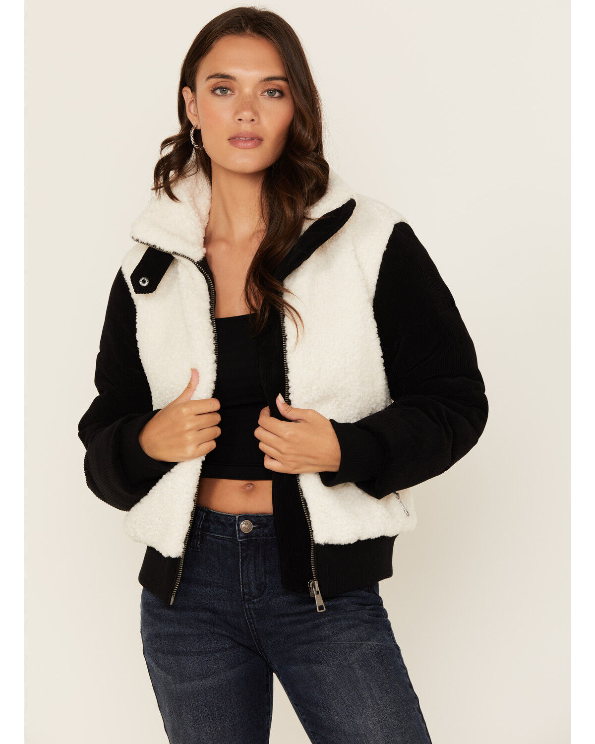 Image #1 - Stoosh Women's Sherpa Jacket, Black, hi-res