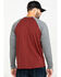 Hawx Men's Red Baseball Raglan Crew Long Sleeve Work Shirt - Tall , Charcoal, hi-res
