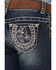 Image #2 - Shyanne Little Girls' Horse & Horseshoe Dark Wash Embroidered Bootcut Jeans, Blue, hi-res