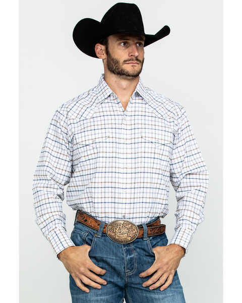 Ely Cattleman Men's Assorted Wrinkle Resistant Plaid Long Sleeve Western Shirt , Multi, hi-res