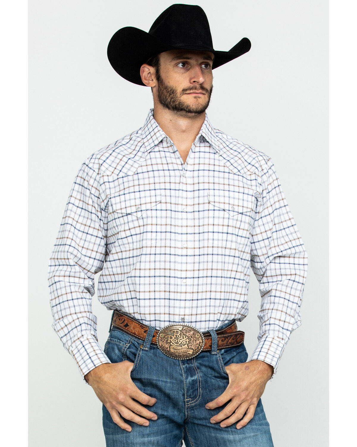 Image #1 - Ely Cattleman Men's Assorted Wrinkle Resistant Plaid Long Sleeve Western Shirt, Multi, hi-res