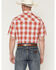 Image #4 - Wrangler Retro Men's Plaid Print Short Sleeve Snap Western Shirt, Red, hi-res