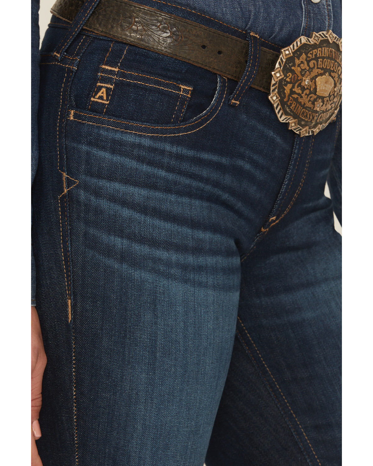 Image #4 - Ariat Women's Julianna Dark Wash Perfect Rise Trouser Stretch Denim Jeans, Dark Wash, hi-res
