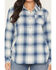 Image #3 - Shyanne Women's Junction Plaid Print Long Sleeve Button-Down Flannel Shirt, Navy, hi-res