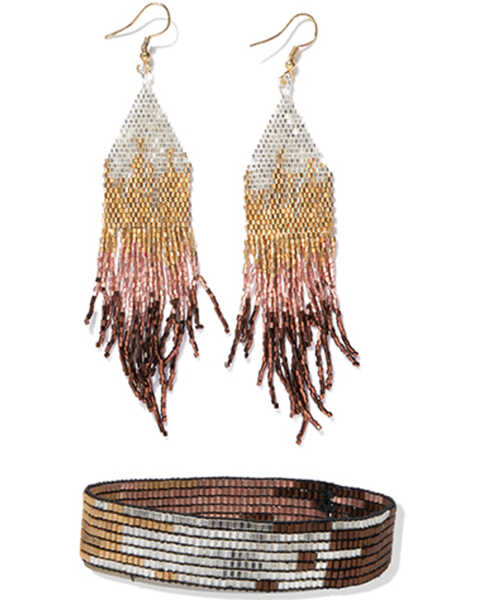Image #1 - Ink + Alloy Women's Claire And Alex Ombre Beaded Earrings And Bracelet Set , Multi, hi-res