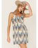 Image #1 - Shyanne Women's Southwestern Print Button-Front Mini Dress, Bright Blue, hi-res