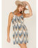 Image #1 - Shyanne Women's Southwestern Print Button-Front Dress, Bright Blue, hi-res