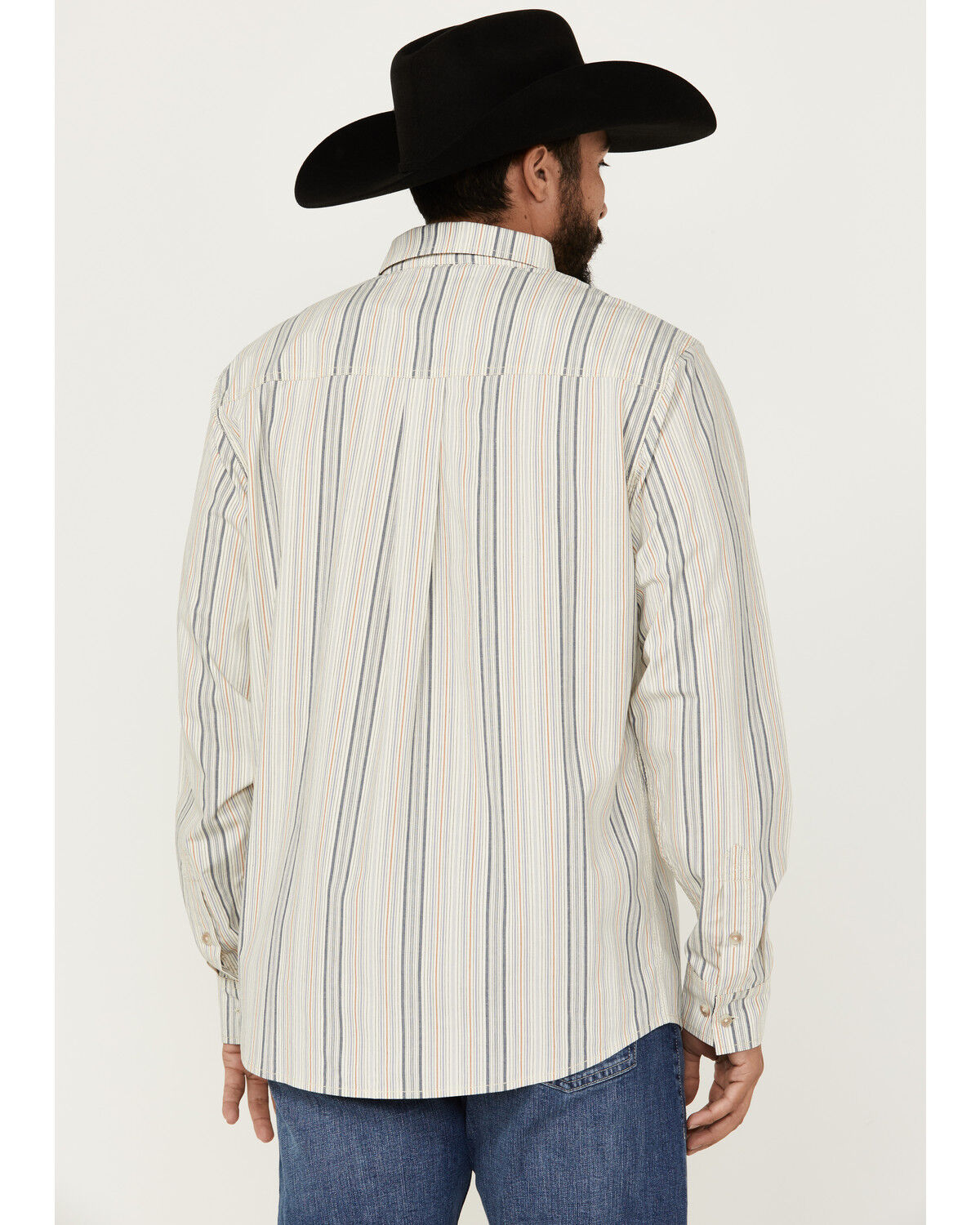 Image #4 - Cody James Men's Sunrise Stripe Long Sleeve Button-Down Stretch Western Shirt, Ivory, hi-res