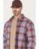 Image #2 - Ariat Men's FR Melrose Plaid Print Long Sleeve Snap Work Shirt - Big, Medium Blue, hi-res