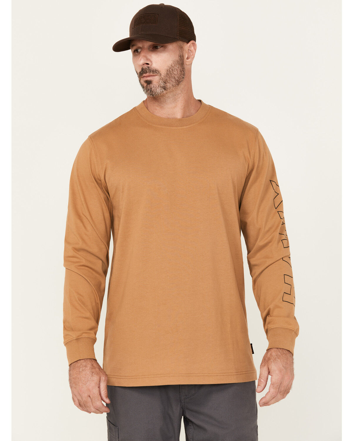 Image #2 - Hawx Men's To The Bone Long Sleeve Graphic Work T-Shirt, Tan, hi-res