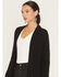 Image #2 - Idyllwind Women's Valleylake Fringe Maxi Cable Knit Cardigan, Black, hi-res