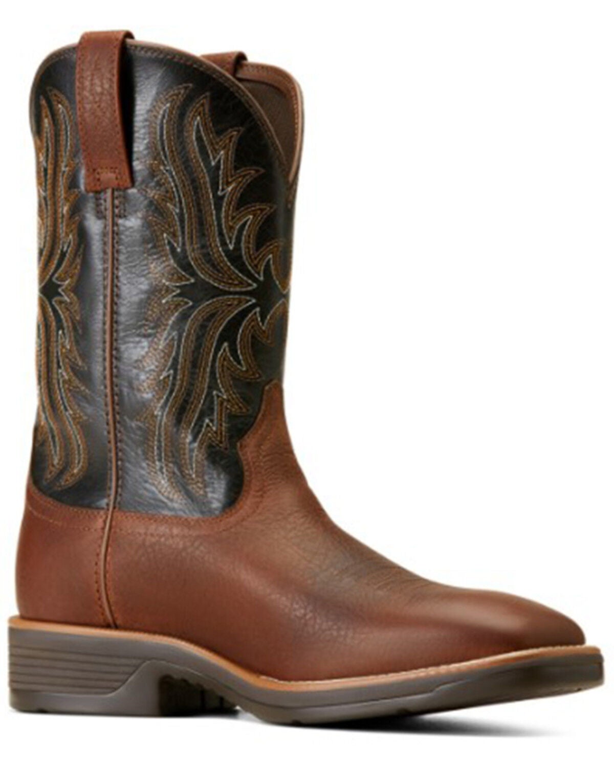 Ariat Men's Ridgeback Western Performance Boots - Broad Square Toe, Brown, hi-res