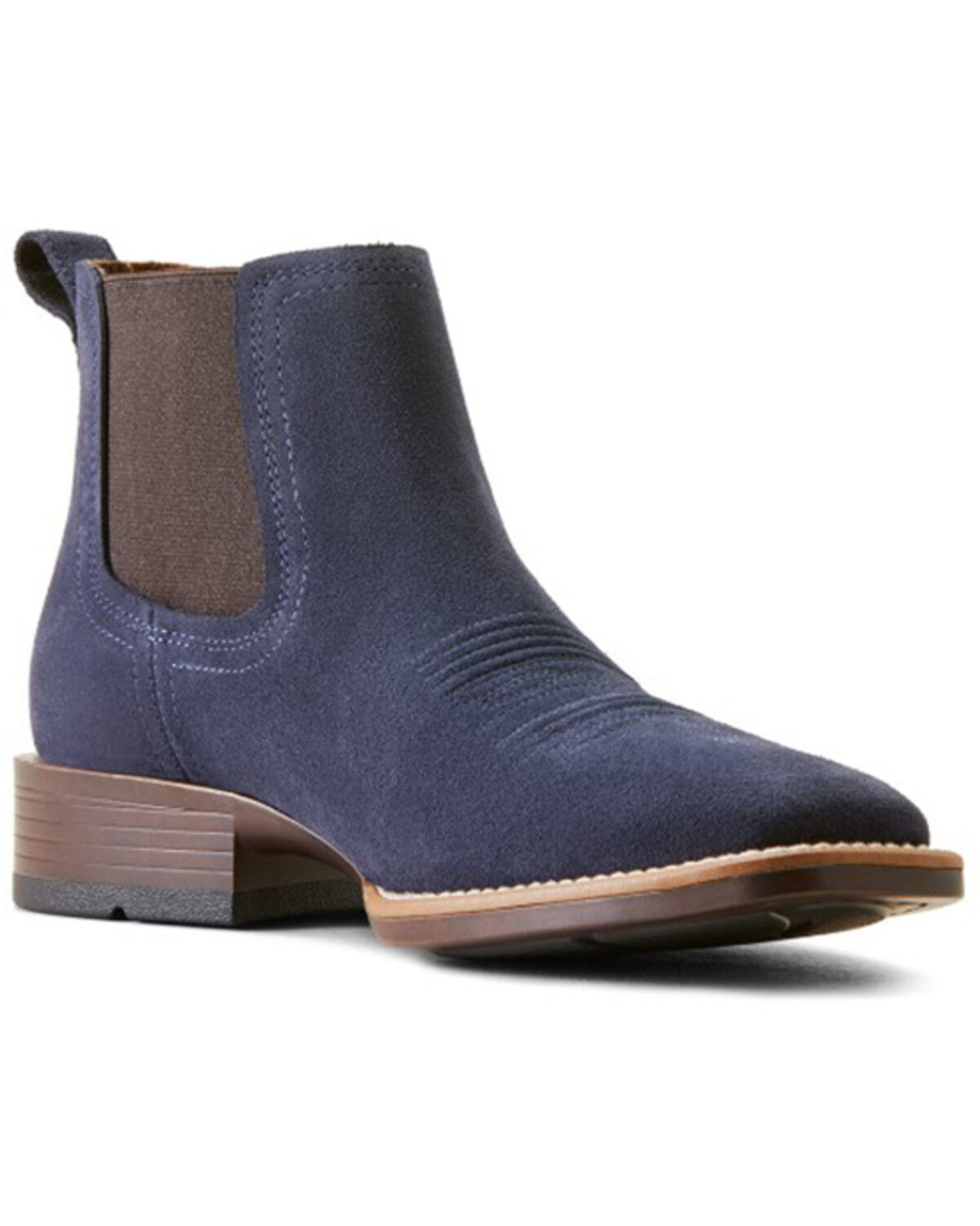 Image #1 - Ariat Men's Booker Ultra Western Boots - Broad Square Toe, Navy, hi-res