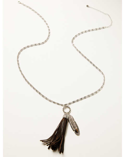 Image #2 - Shyanne Women's Juniper Sky Long Tassel Necklace, Silver, hi-res