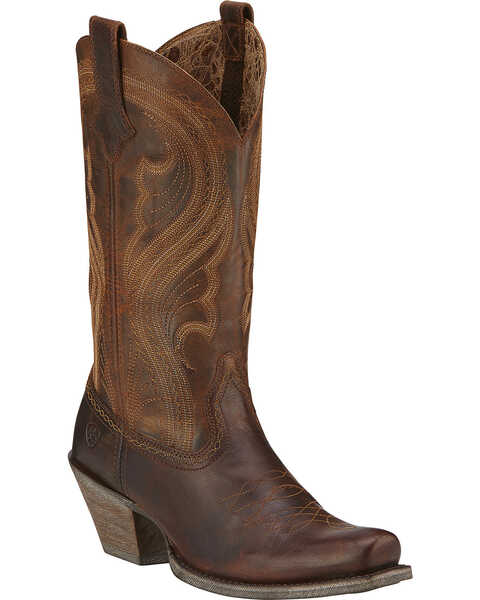 Image #1 - Ariat Lively Cowgirl Boots - Square Toe, Brown, hi-res