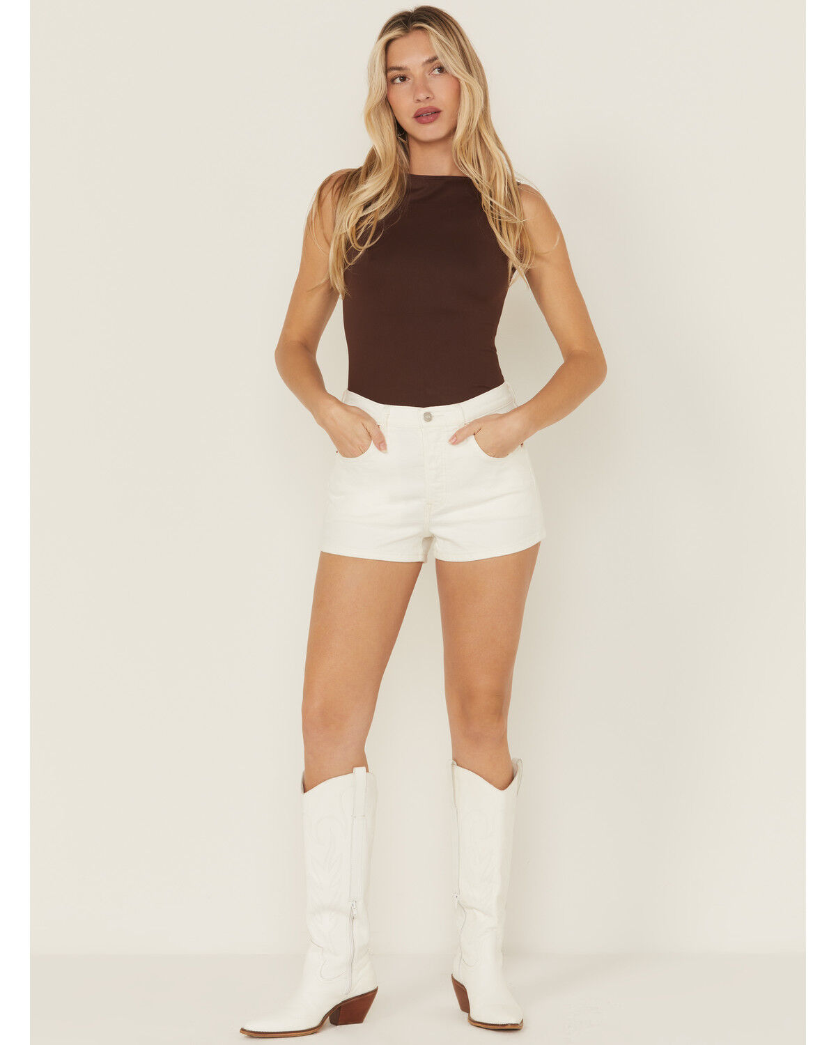 Image #1 - Levi's Women's 501® Original Disco Nights High Rise Stretch Denim Shorts, White, hi-res