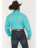 Image #4 - George Strait by Wrangler Men's Solid Long Sleeve Button-Down Stretch Western Shirt, Teal, hi-res