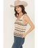 Image #2 - Wrangler Retro Women's Striped Print Sleeveless Sweater Tank Top, White, hi-res
