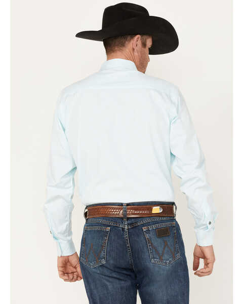 Image #4 - Cinch Men's Modern Fit Micro Stripe Button-Down Western Shirt , Light Blue, hi-res