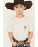 Image #3 - Ariat Boys' Bronco Flag Short Sleeve Graphic T-Shirt, Tan, hi-res