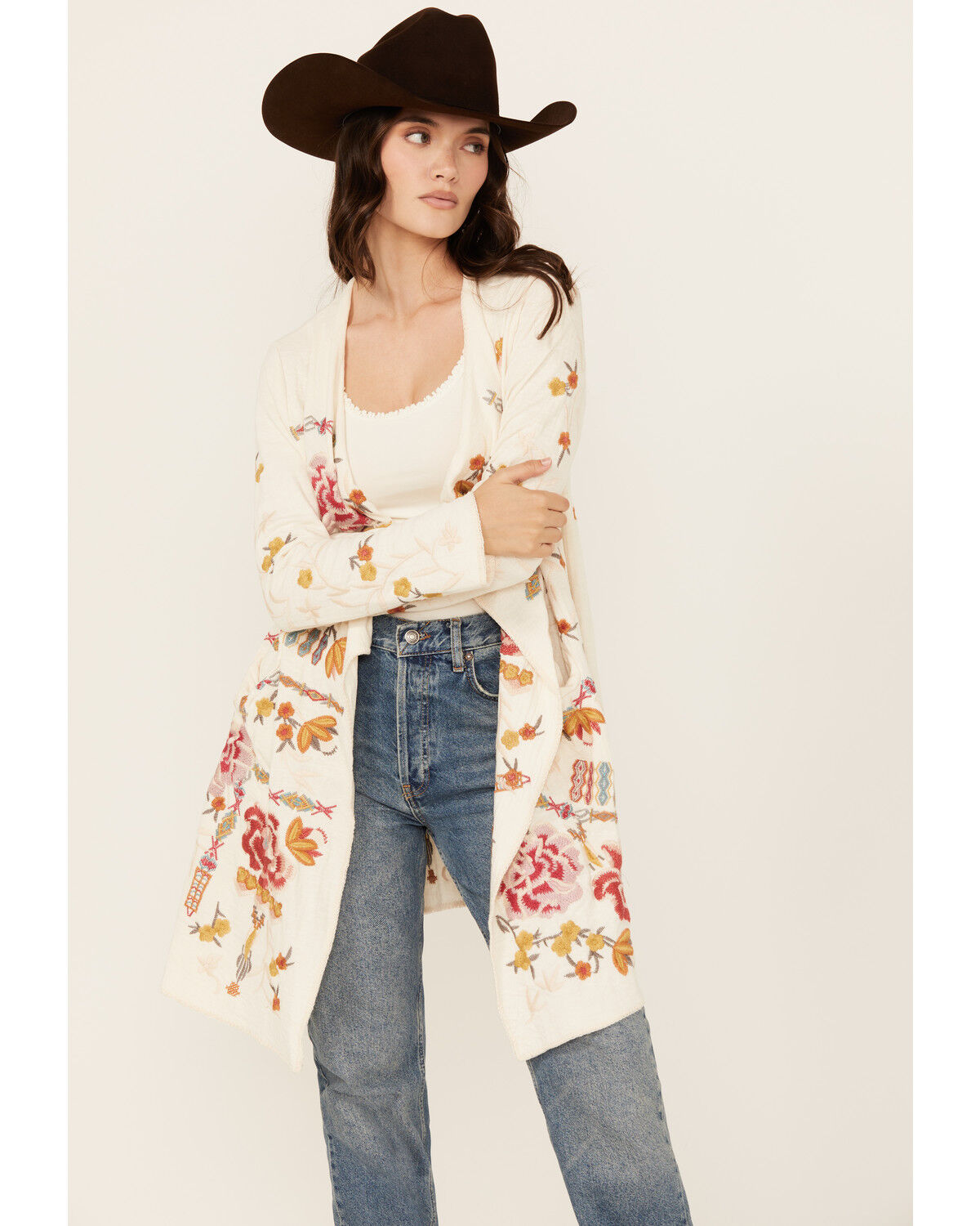 Image #4 - Johnny Was Women's Floral Embroidered Cardigan, Ivory, hi-res
