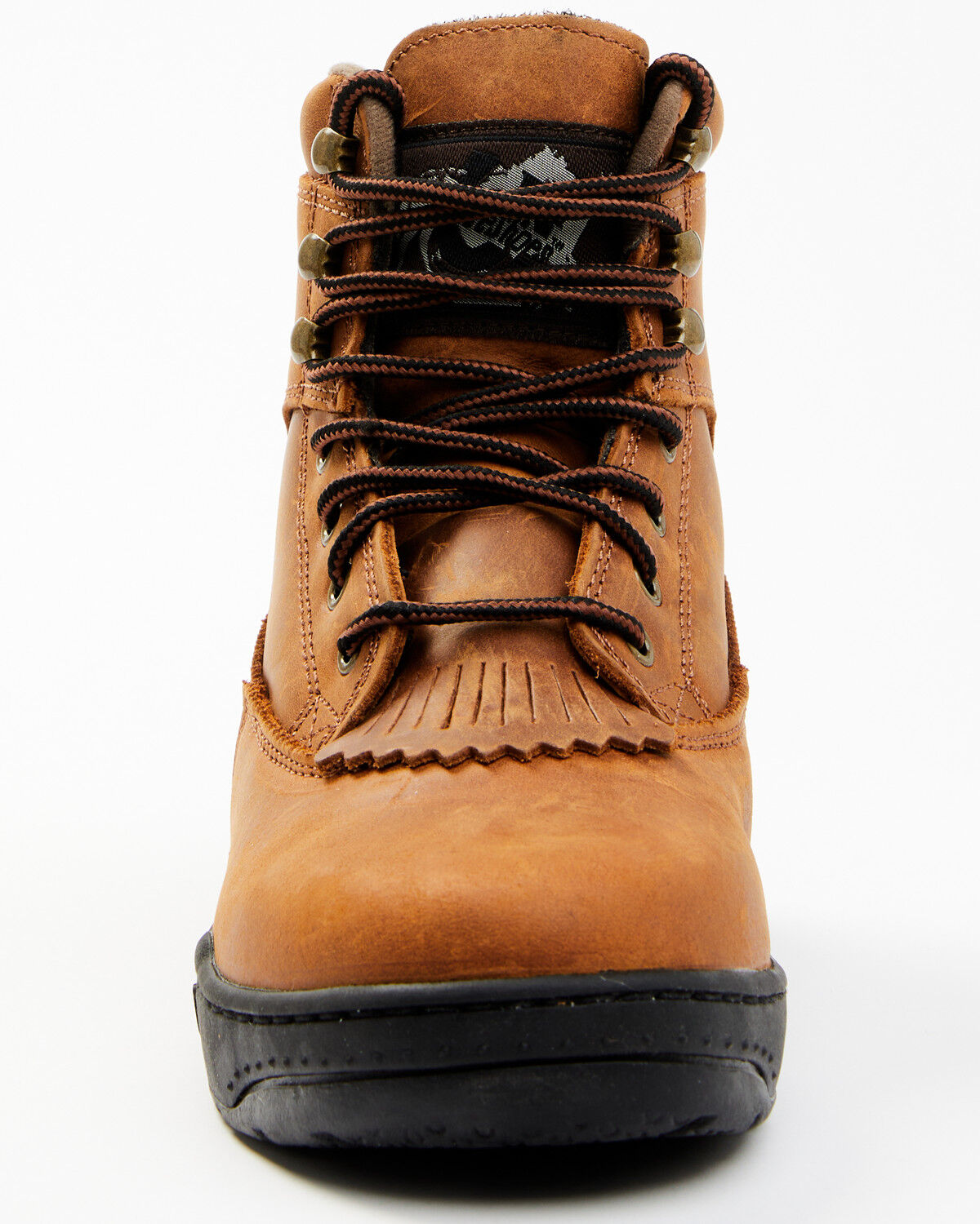 Image #5 - Roper Women's Crossrider Lace-Up HorseShoes - Round Toe, Brown, hi-res