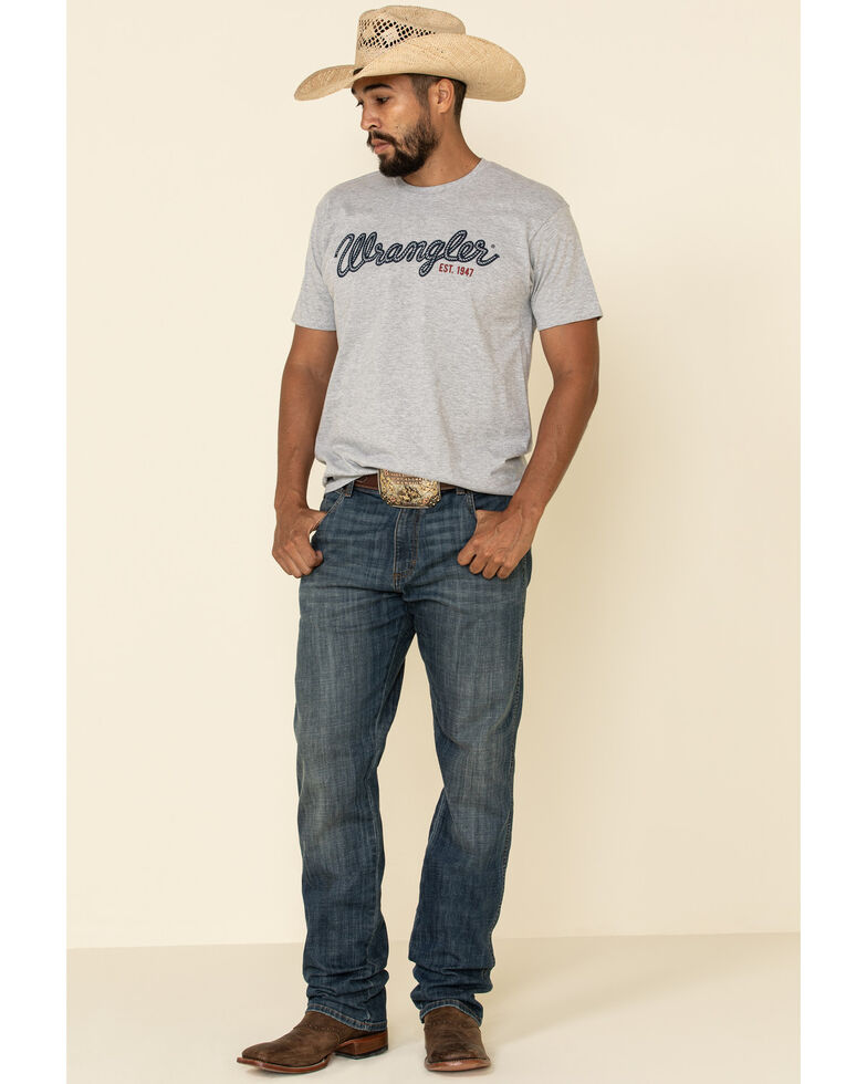 Wrangler Men's Grey Rope Logo Graphic Short Sleeve T-Shirt , Grey, hi-res