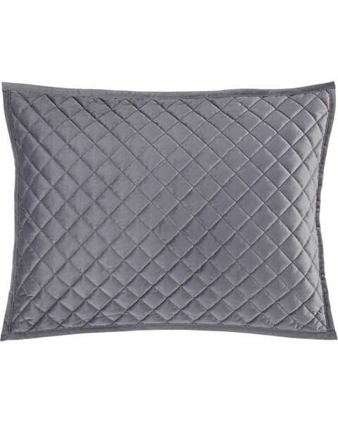 HiEnd Accents King Grey Diamond Quilted Shams, Grey, hi-res