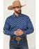 Image #2 - Ariat Men's Team Dax Southwestern Logo Long Sleeve Button-Down Western Shirt, Navy, hi-res