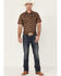 Image #2 - Cody James Men's Jockey Paisley Print Short Sleeve Snap Western Shirt , Brown, hi-res