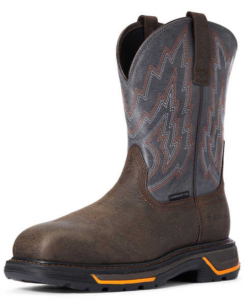 Image #1 - Ariat Men's Iron Big Rig Western Work Boots - Composite Toe, Brown, hi-res