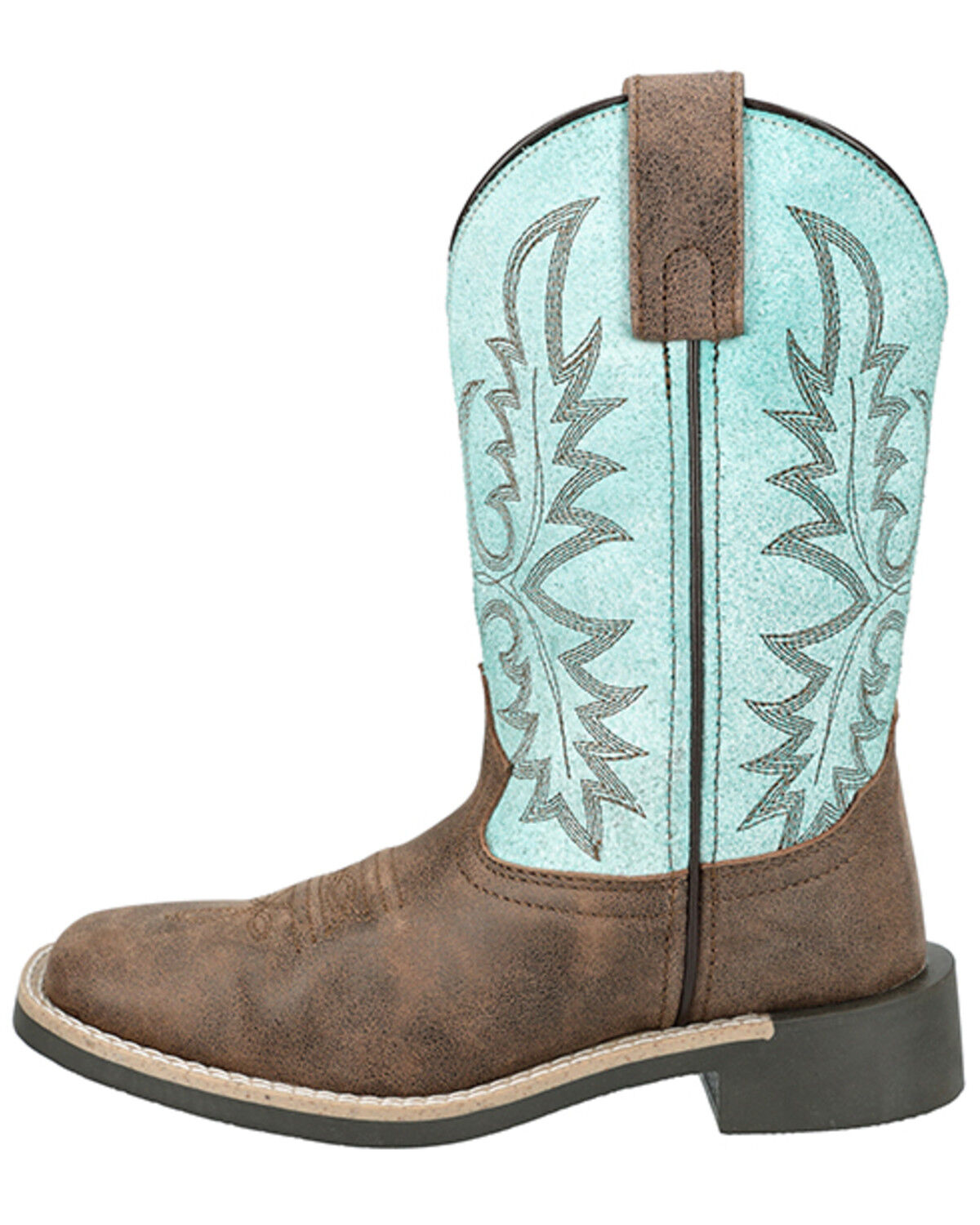 Image #3 - Smoky Mountain Little Girls' Rustic Rider Western Boots - Broad Square Toe, Brown, hi-res