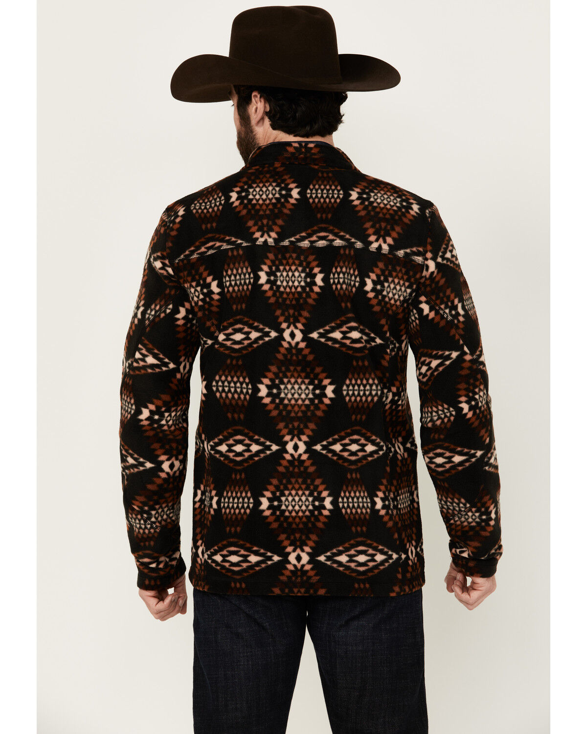 Image #4 - Powder River Outfitters Men's Boot Barn Exclusive Southwestern Print 1/4 Zip Pullover, Brown, hi-res
