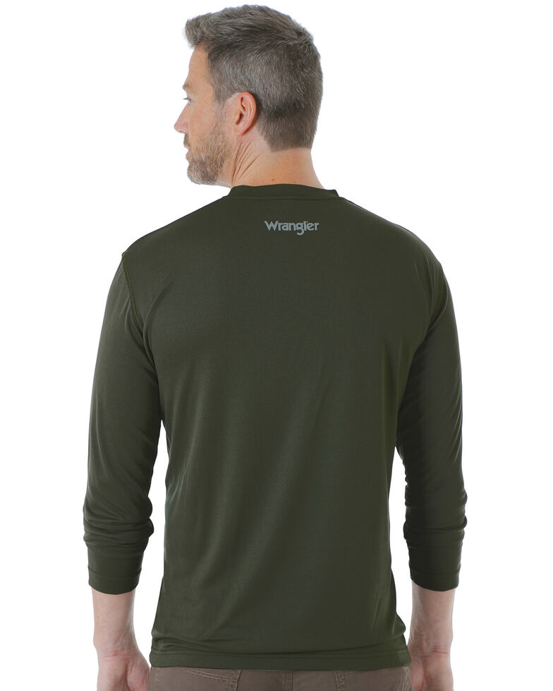 Wrangler Riggs Men's Green Crew Performance Long Sleeve Work T-Shirt - Big & Tall, Green, hi-res